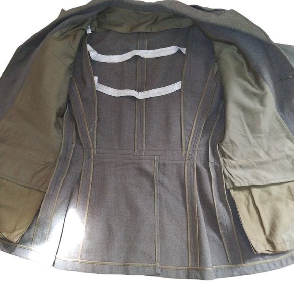 VTG WWII Military Jacket Wool Uniform Scovill MFG Waterbury Eagle Buttons Patch - Picture 3 of 16